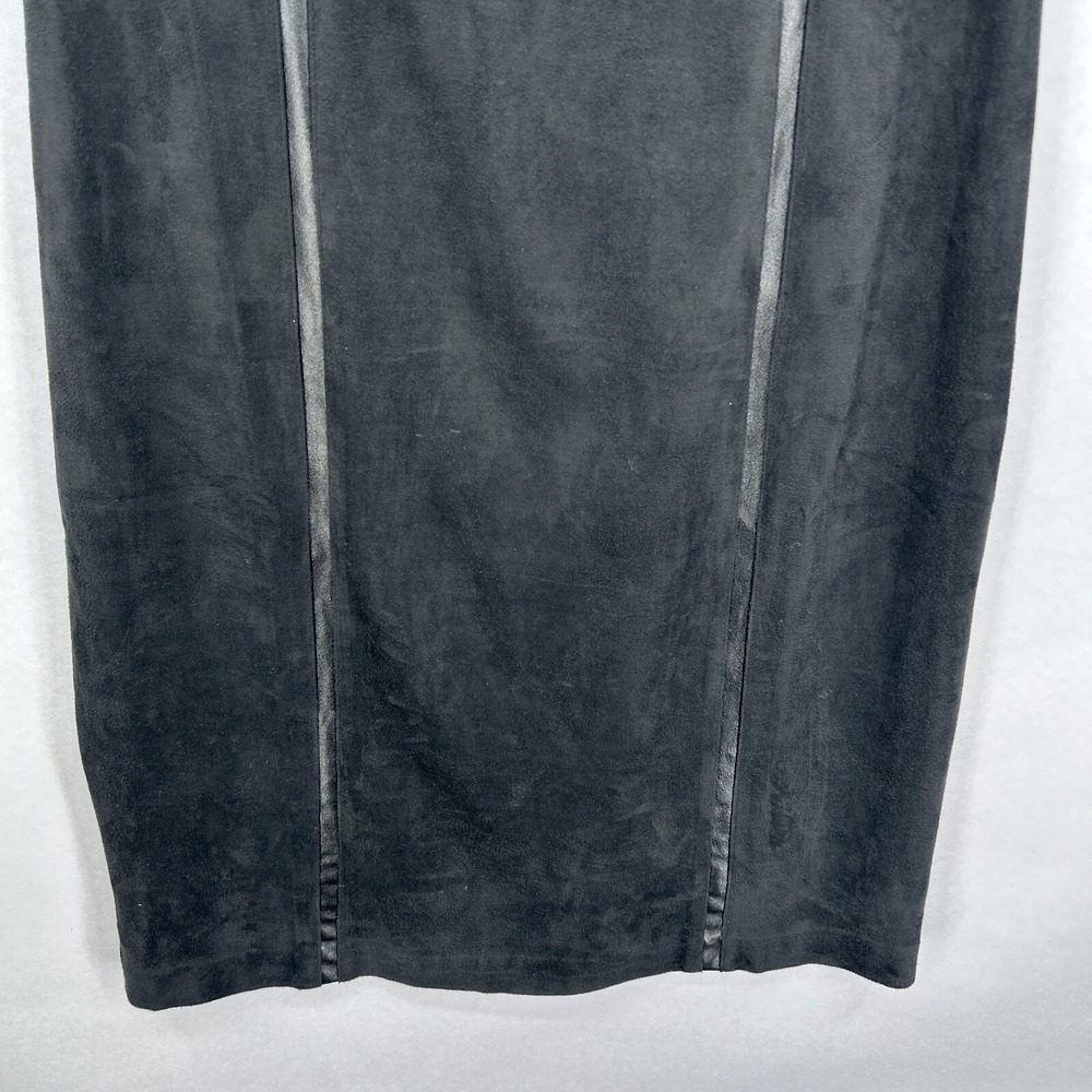 J McLaughlin Dress Medium Black Sheath Faux Suede Dominique Sleeveless‎ Stretch - Picture 4 of 12